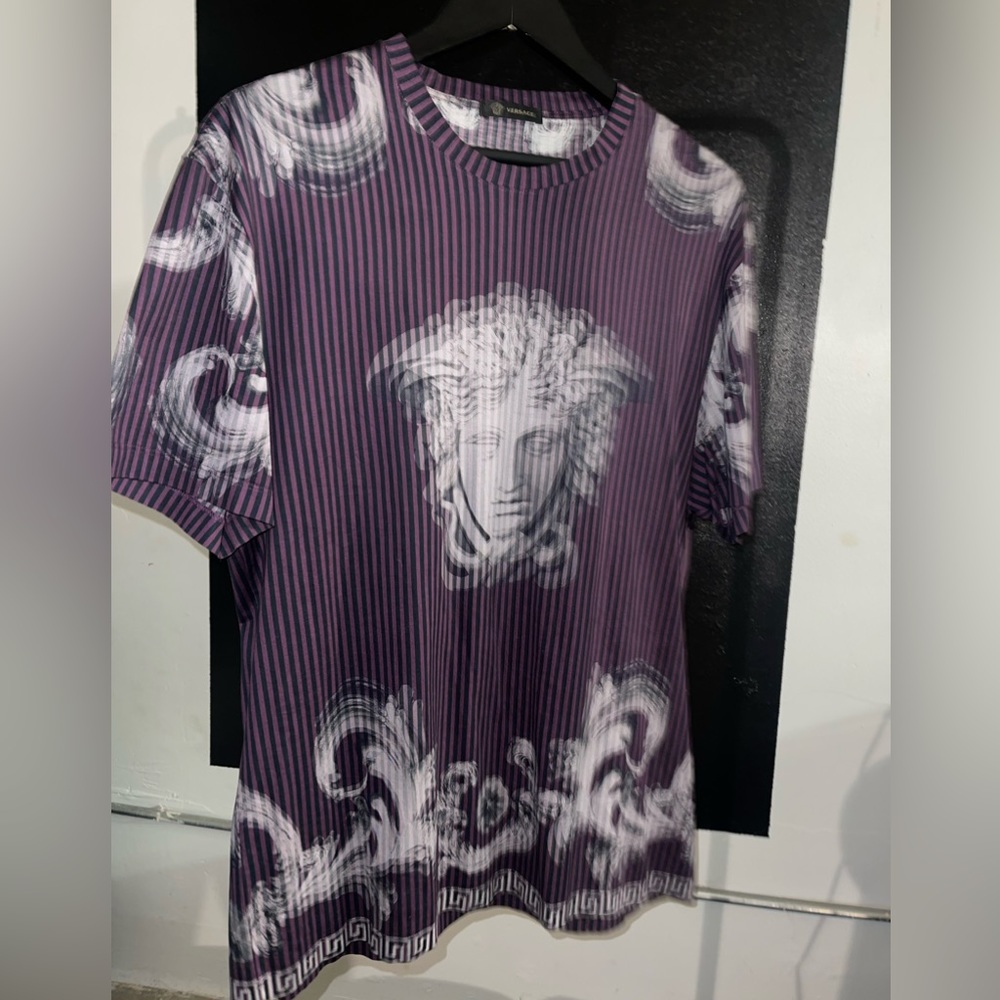 Versace Purple Graphic Tee shirt